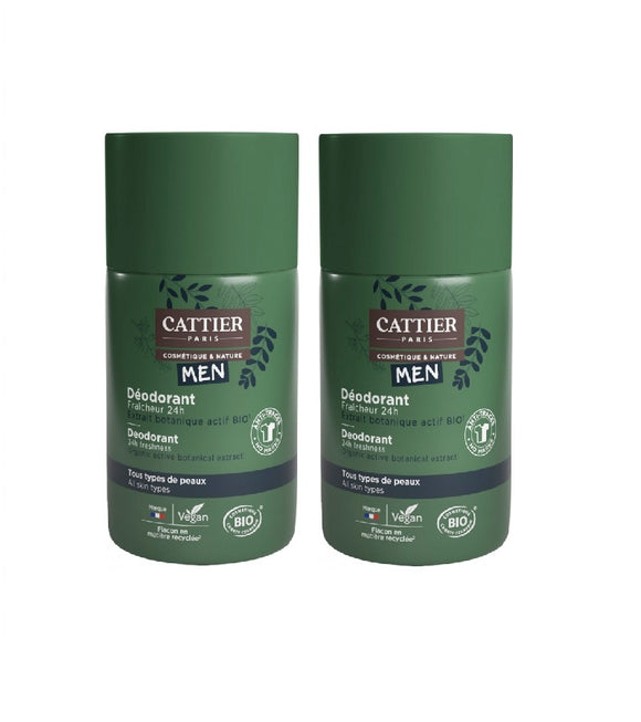 2xPack Cattier Men Bio Deodorant Roll-on - 100 ml