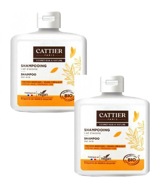 2xPack Cattier Organic Oat Milk Frequent Use Shampoo - 500 ml