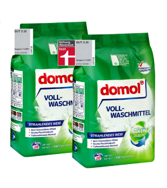 2xPack Domol Heavy Duty Detergent Powder - 40 WL