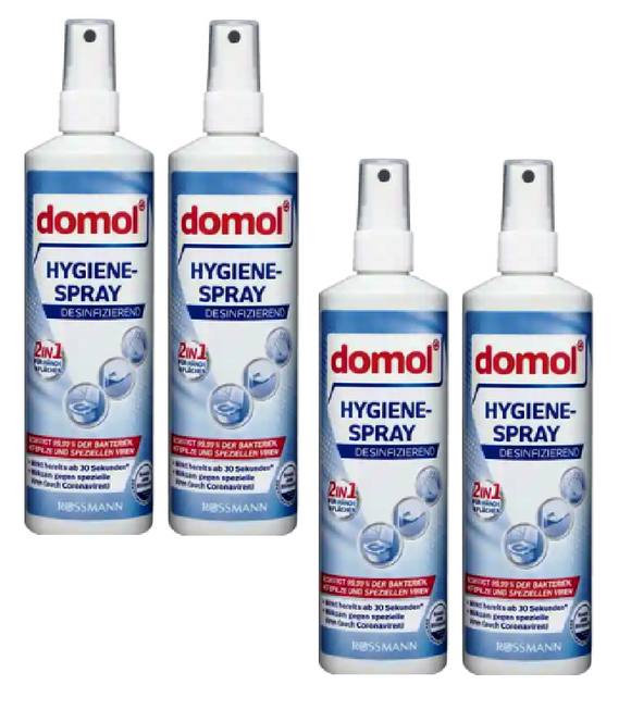 4xPack Domol Hygiene Spray Travel Size - 400 ml
