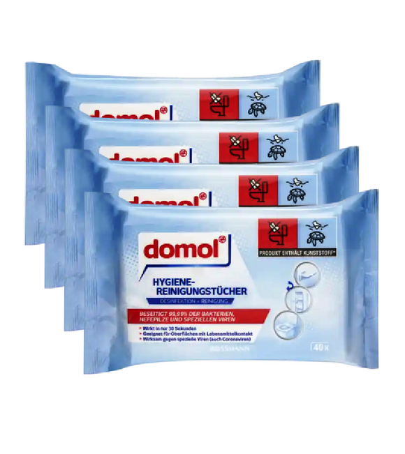 4xPack Domol Hygiene Cleaning Wipes - 160 Pcs