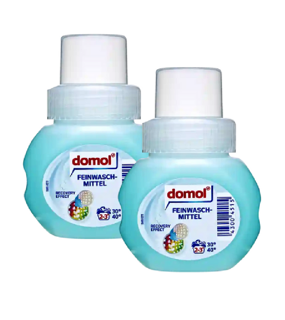 2xPack Domol Liquid Detergent for Delicates 2-3 WL* Travel Size - 250 ml