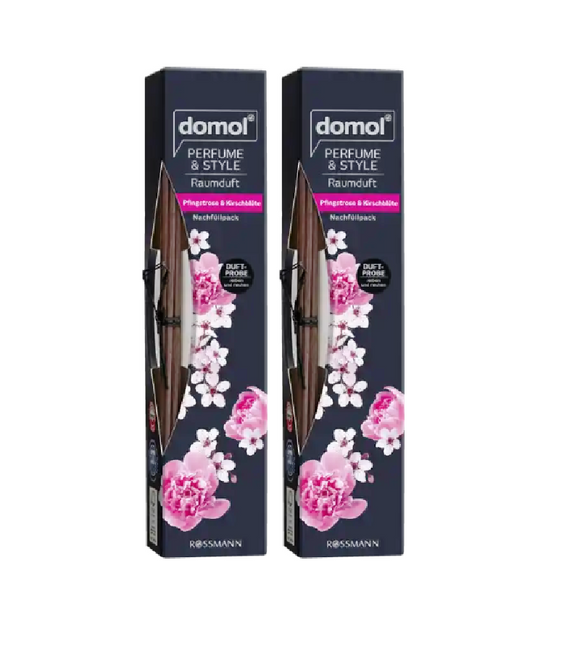 2xPack Domol Peony & Cherry Blossom Room Fragrance Refill Pack - 180 ml