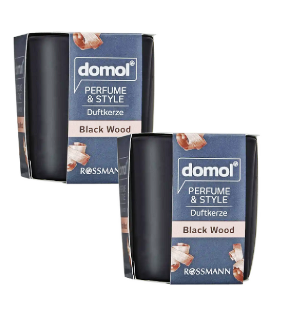 2xPack Domol Perfume & Style Black Wood Scented Candles - 250 g