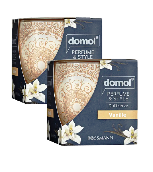 2xPack Domol Perfume & Style Vanilla Scented Candles - 300 g
