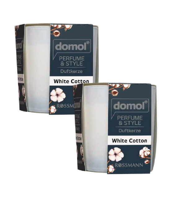 2xPack Domol Perfume & Style White Cotton Scented Candles - 250 g