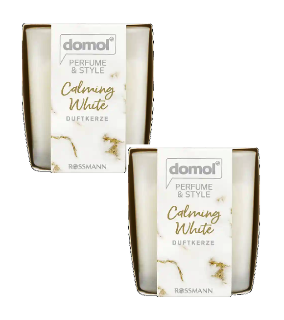 2xPack Domol Perfume & Style Luxury Calming White Scented Candles - 250 g