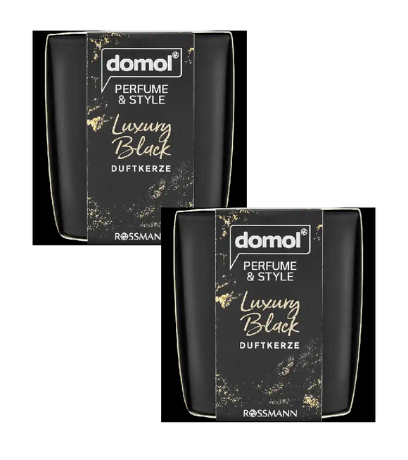 2xPack Domol Perfume & Style Luxury Black Scented Candles - 250 g