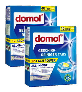 2xPack Domol Dishwasher Tabs 12-Fold Power - 80 Pcs