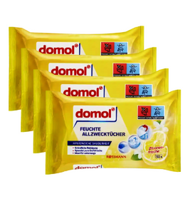 4xPack Domol Moist All-Purpose Wipes Lemon Freshness - 200 Pcs