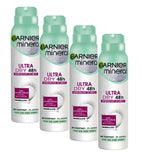 4xPack Garnier UltraDry Spray Anti-Transpirant 48h Deodorant Spray - 600 ml