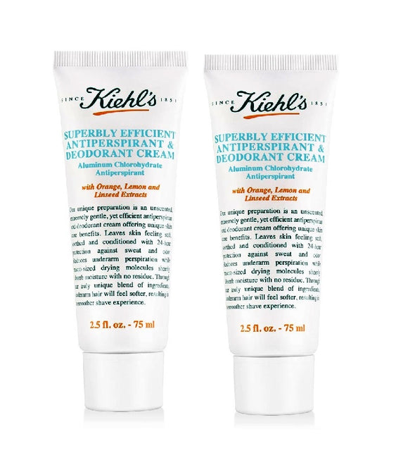 2xPack KIEHL'S Superbly Efficient Anti-Perspirant & Deodorant Cream - 150 ml