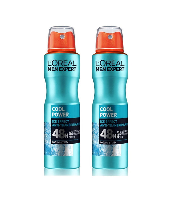 2xPack L'Oréal Men Expert Cool Power Extra Cooling Effect Deodorant Spray - 300 ml