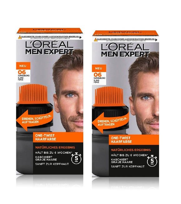 2xPack L'Oréal Men Expert One-Twist Hair Color - 06 Dark Blonde