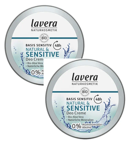 2xPack Lavera Natural & Sensitive Deodorant Cream - 100 ml