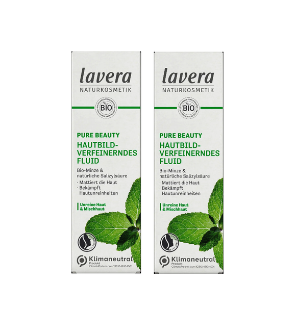 2xPack Lavera Organic PURE BEAUTY Skin Refinement Fluid - 100 ml