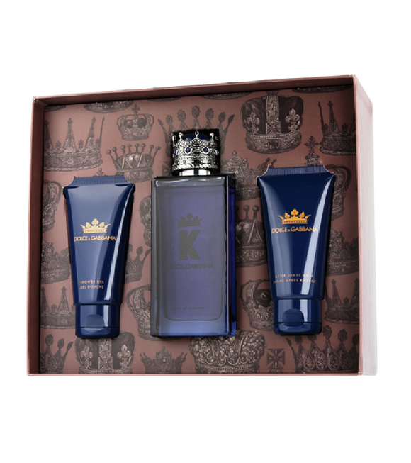 Dolce & Gabbana K Eau de Parfum Spray, Shower Gel & Aftershave Balm Gift Set