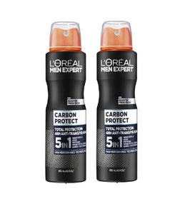2xPack L'Oréal Men Expert Deodorant Carbon Protect 5-in-1 - 300 ml