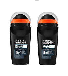 2xPack L'oreal Paris Deodorant Roll-on Carbon Protect for Men - 100 ml