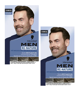 2xPack of Schwarzkopf RE-NATURE Anti-Grey for Men Dark Brown-Black