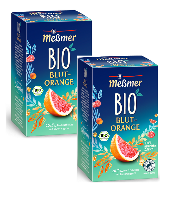 2xPack Meßmer Organic Blood Orange Fruit Tea Bags - 40 Pcs