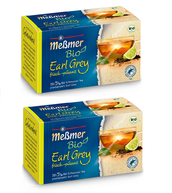 2xPack Meßmer Organic Earl Grey with Bergamot Aroma Tea Bags - 40 Pcs