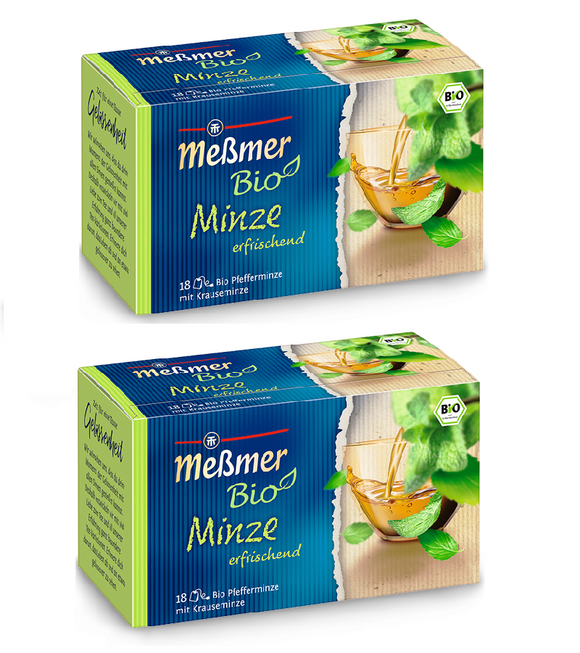2xPack Meßmer Organic Mint with Spearmint Aroma Tea Bags - 36 Pcs