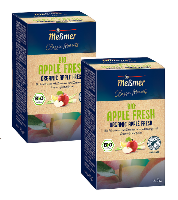 2xPack Meßmer Organic Apple Fresh with Lemon and Lemongrass Oil Tea Bags - 36 Pcs