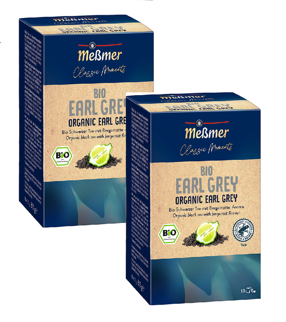 2xPack Meßmer Organic Earl Grey Black Tea with Bergamot Flavor Aroma Tea Bags - 36 Pcs