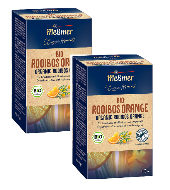 2xPack Meßmer Classic Moments Organic Rooibos & Orange Tea Bags - 36 Pcs