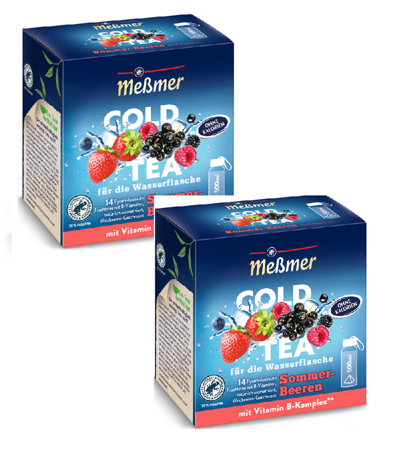 2xPack Meßmer Summer-Berries Fruit with B vitamins and Wild Berry Flavor Tea Bags - 28 Pcs