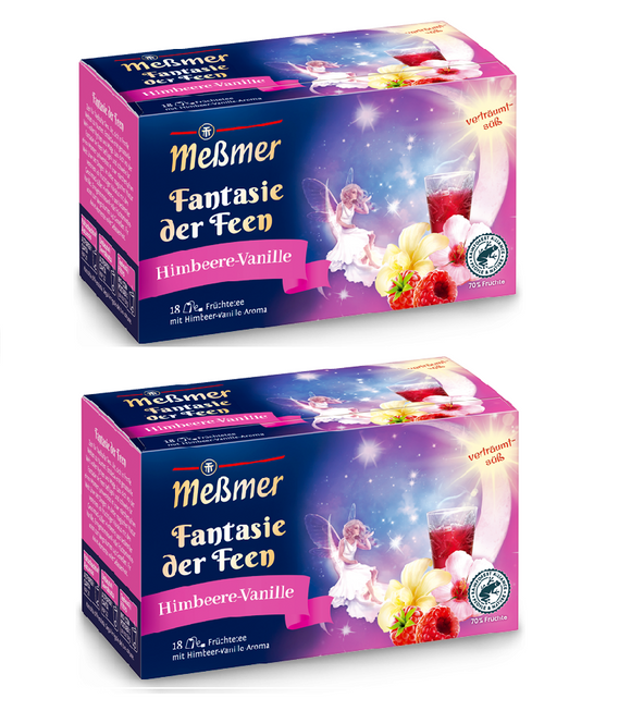 2xPack Meßmer Fantasy of the Fairies Fruit Tea flavored with Raspberry Vanilla Tea Bags - 36 Pcs