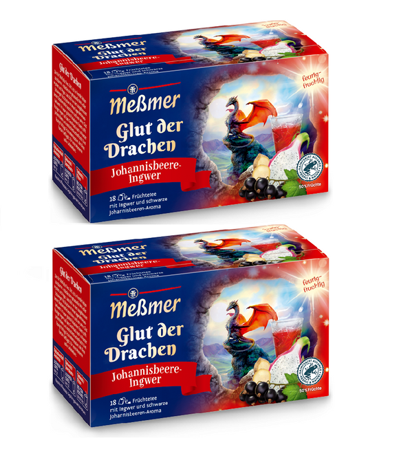 2xPack Meßmer Embers of Dragons Fruit tea with Ginger, Oolong Tea and Blackcurrant Aroma Tea Bags - 36 Pcs
