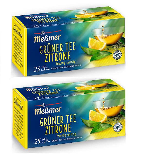 2xPack Meßmer Green tea with Lemon Aroma Tea Bags - 50 Pcs