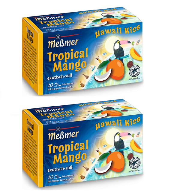 2xPack Meßmer Hawaii Kiss Fruit Tea with Mango-Coconut Aroma Tea Bags - 40 Pcs