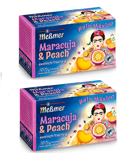 2xPack Meßmer Hola Mexico Passion Fruit & Peach Aroma Tea Bags - 40 Pcs