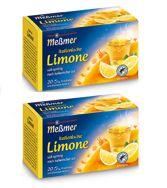 2xPack Meßmer Italian Lime Lemon Aroma Tea Bags - 40 Pcs