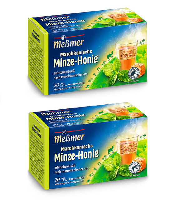 2xPack Meßmer Moroccan Mint with  Honey Aroma Tea Bags - 40 Pcs