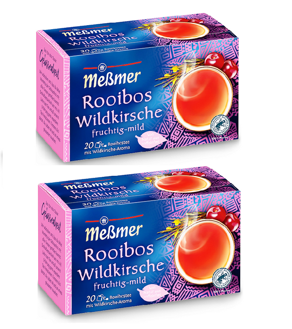 2xPack Meßmer Rooibos Wild Cherry Tea Bags - 40 Pcs