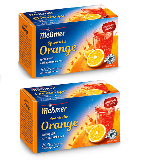 2xPack Meßmer Spanish Orange Fruit Aroma Tea Bags - 40 Pcs
