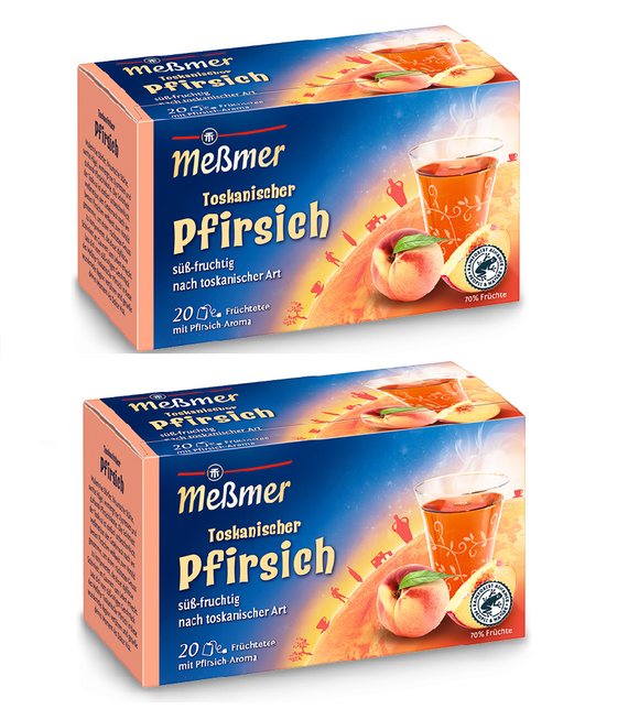 2xPack Meßmer Tuscan Peach Fruit Aroma Tea Bags - 40 Pcs