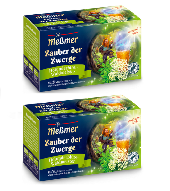 2xPack Meßmer Magic of the Dwarves Fruit Tea with Woodruff Elderflower Aroma Tea Bags - 36 Pcs
