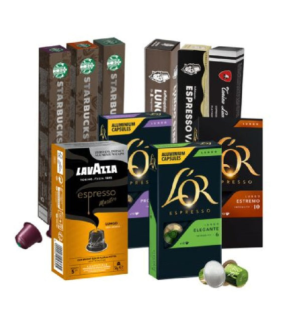 Mix Bag Aluminum Capsules Bestseller for Nespresso®Machines - 100 Capsues
