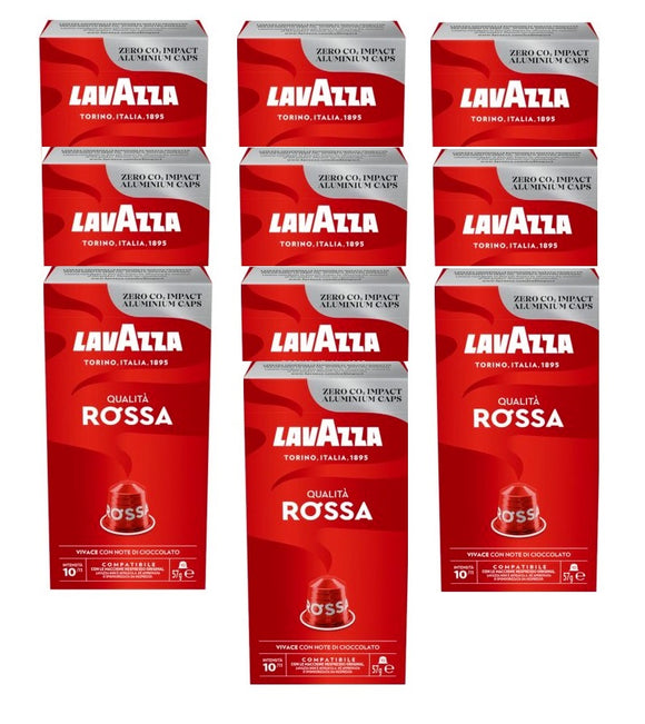 10xPack LAVAZZA Quality Rossa Nespresso Coffee Capsules - 100 Capsues