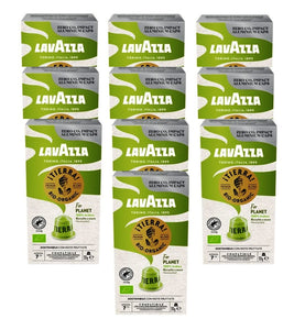 10xPack LAVAZZA Tierra for Planet Ecological Organic Nespresso Coffee Capsules - 100 Capsues