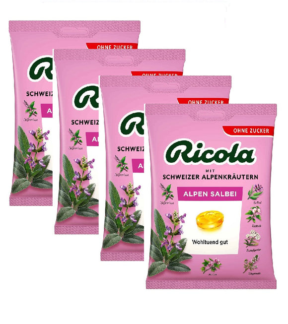 4xPack Ricola Alpine Sage Candy, Sugar-Free - 300 g