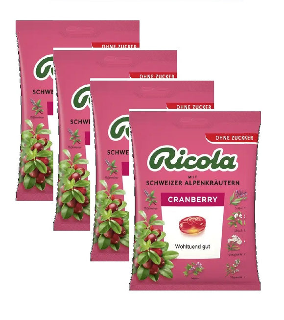 4xPack Ricola Cranberry Candy, Sugar-Free - 300 g