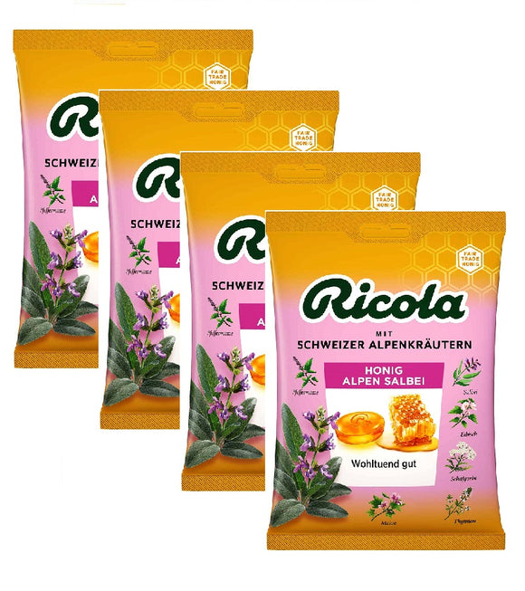4xPack Ricola Alpine Sage Candy with Honey - 300 g