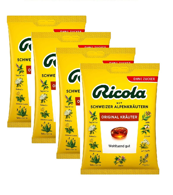 4xPack Ricola Original Swiss Herbal Candy, Sugar-Free - 300 g