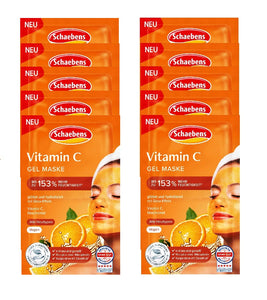 10xPack Schaebens Vitamin C Gel Face Masks - 100 ml